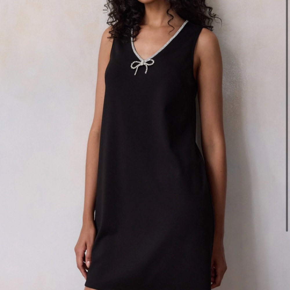 LC Lauren Conrad Black Chemise with Silver Trim